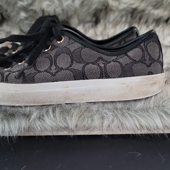 Coach Black and Gray Signature Sneakers - Picture 5 of 16